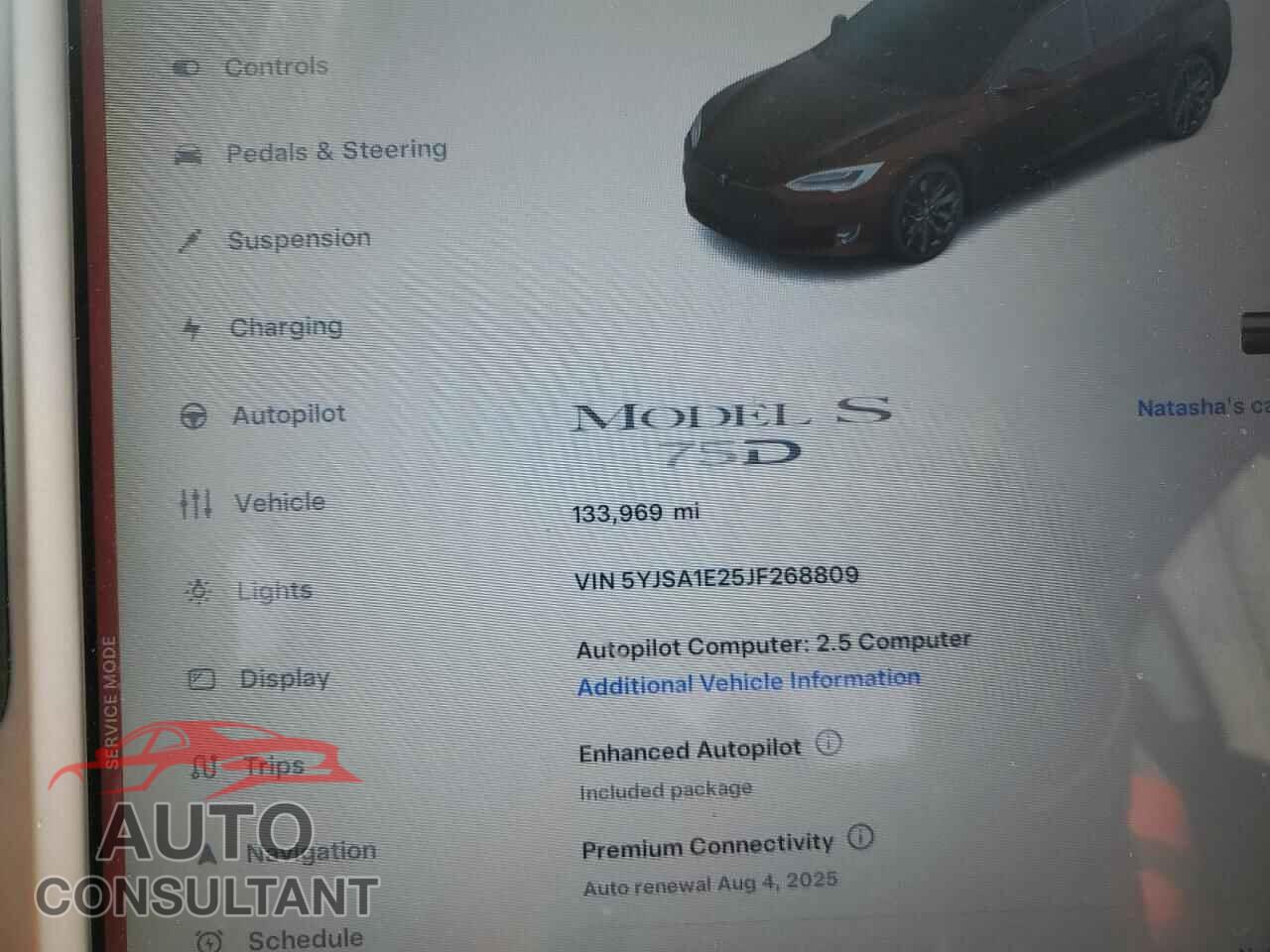 TESLA MODEL S 2018 - 5YJSA1E25JF268809