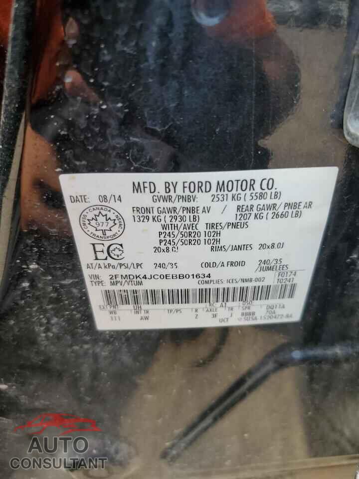 FORD EDGE 2014 - 2FMDK4JC0EBB01634
