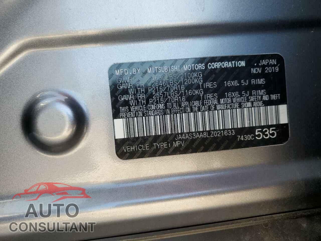 MITSUBISHI ECLIPSE 2020 - JA4AS3AA8LZ021633