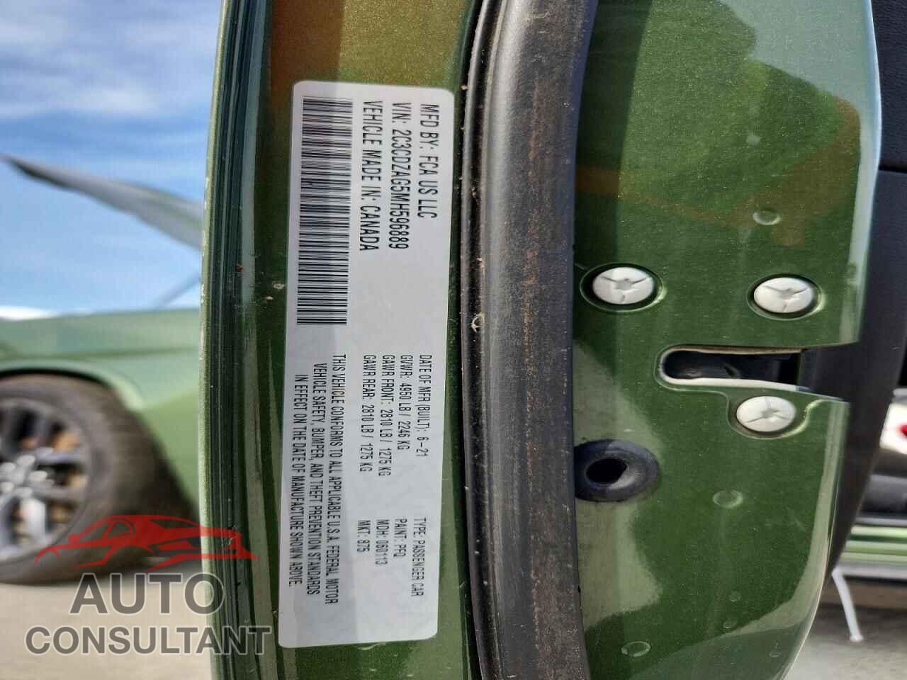 DODGE CHALLENGER 2021 - 2C3CDZAG5MH596889