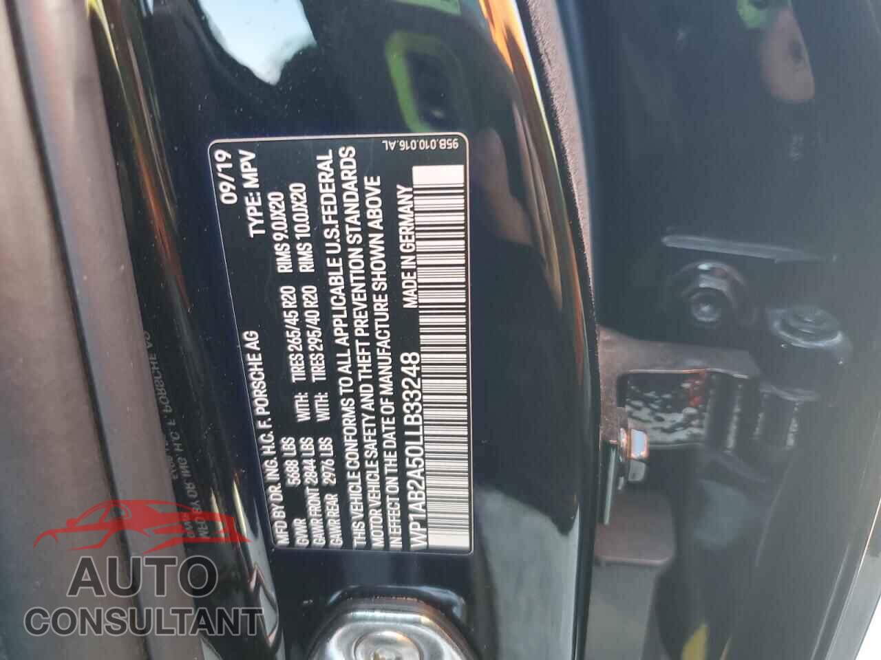 PORSCHE MACAN 2020 - WP1AB2A50LLB33248