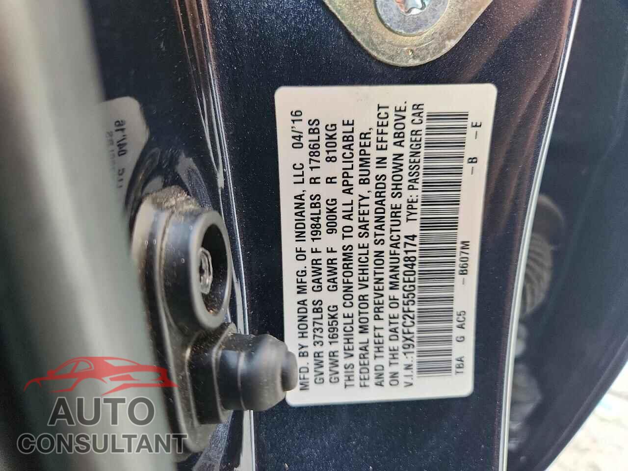 HONDA CIVIC 2016 - 19XFC2F55GE048174