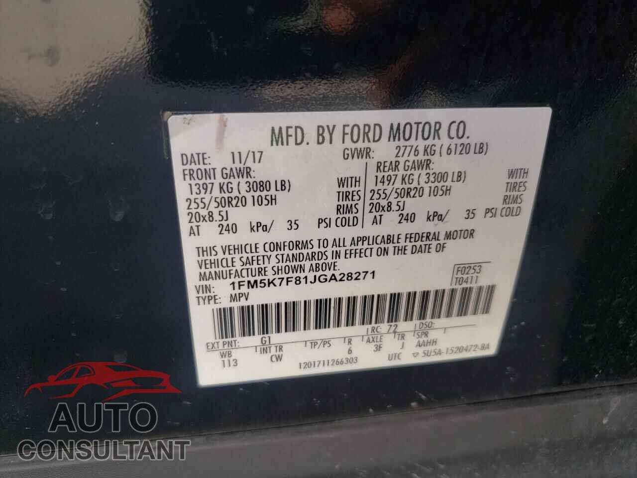 FORD EXPLORER 2018 - 1FM5K7F81JGA28271