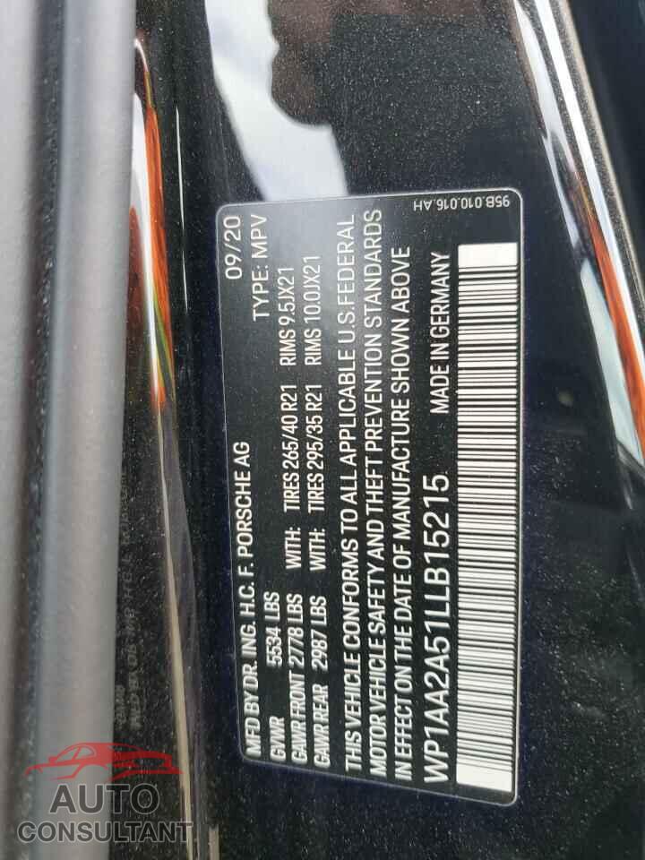 PORSCHE MACAN 2020 - WP1AA2A51LLB15215