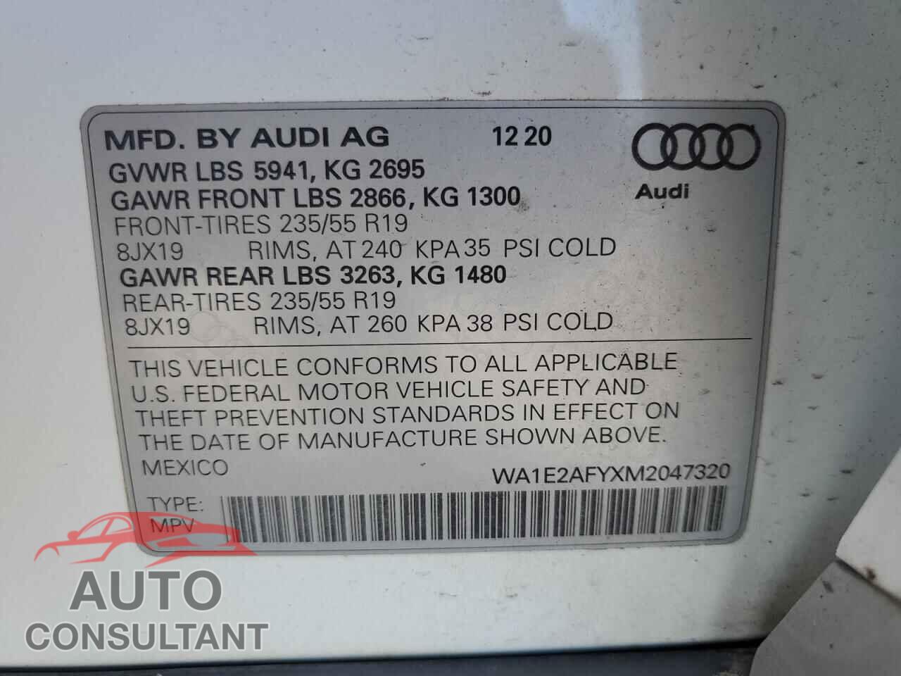 AUDI Q5 2021 - WA1E2AFYXM2047320