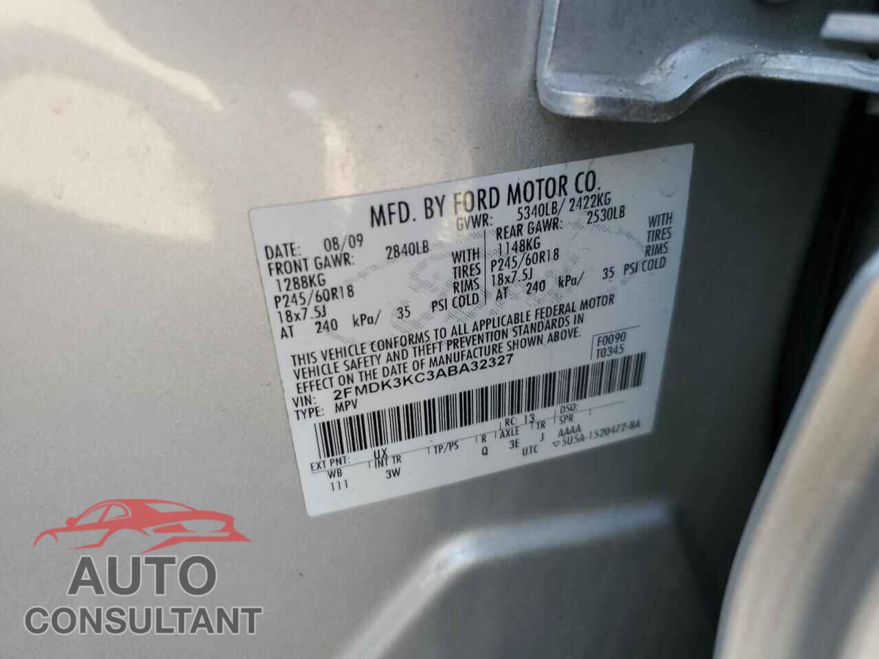 FORD EDGE 2010 - 2FMDK3KC3ABA32327