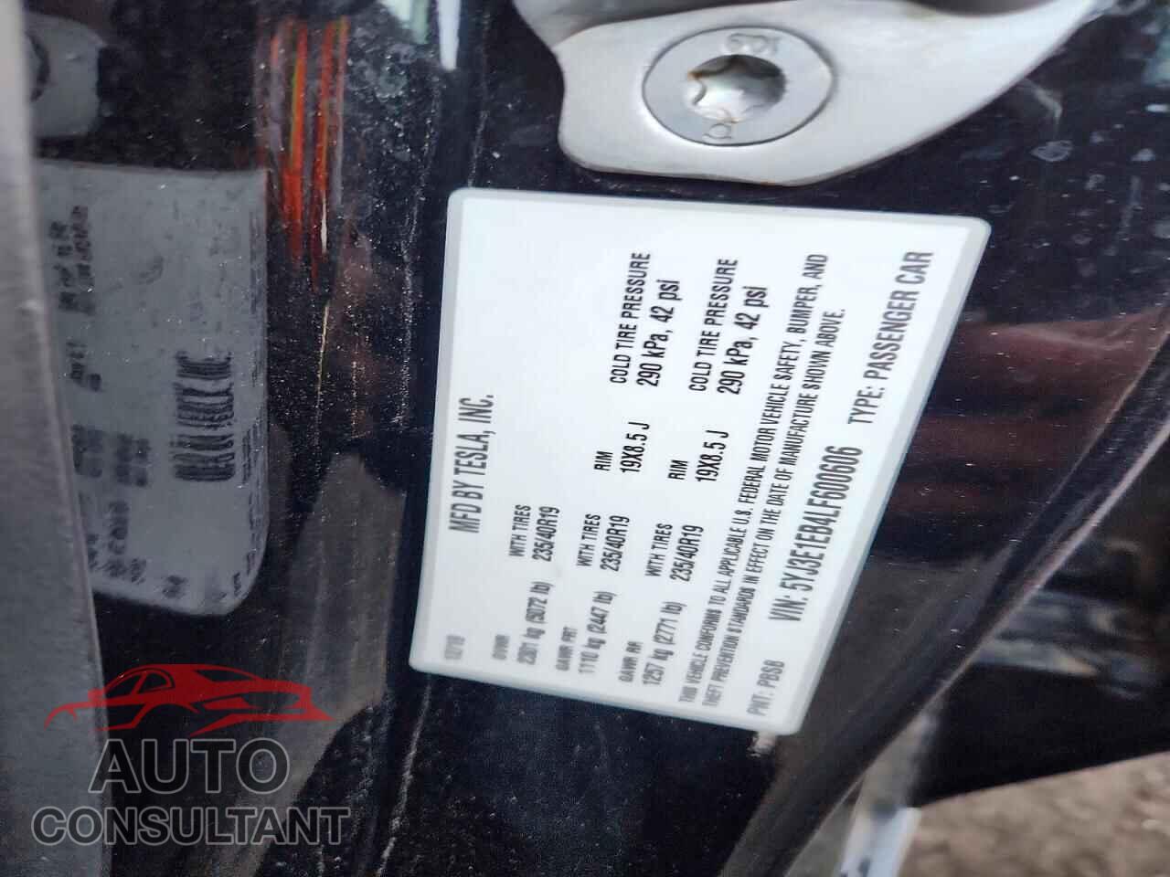 TESLA MODEL 3 2020 - 5YJ3E1EB4LF600606