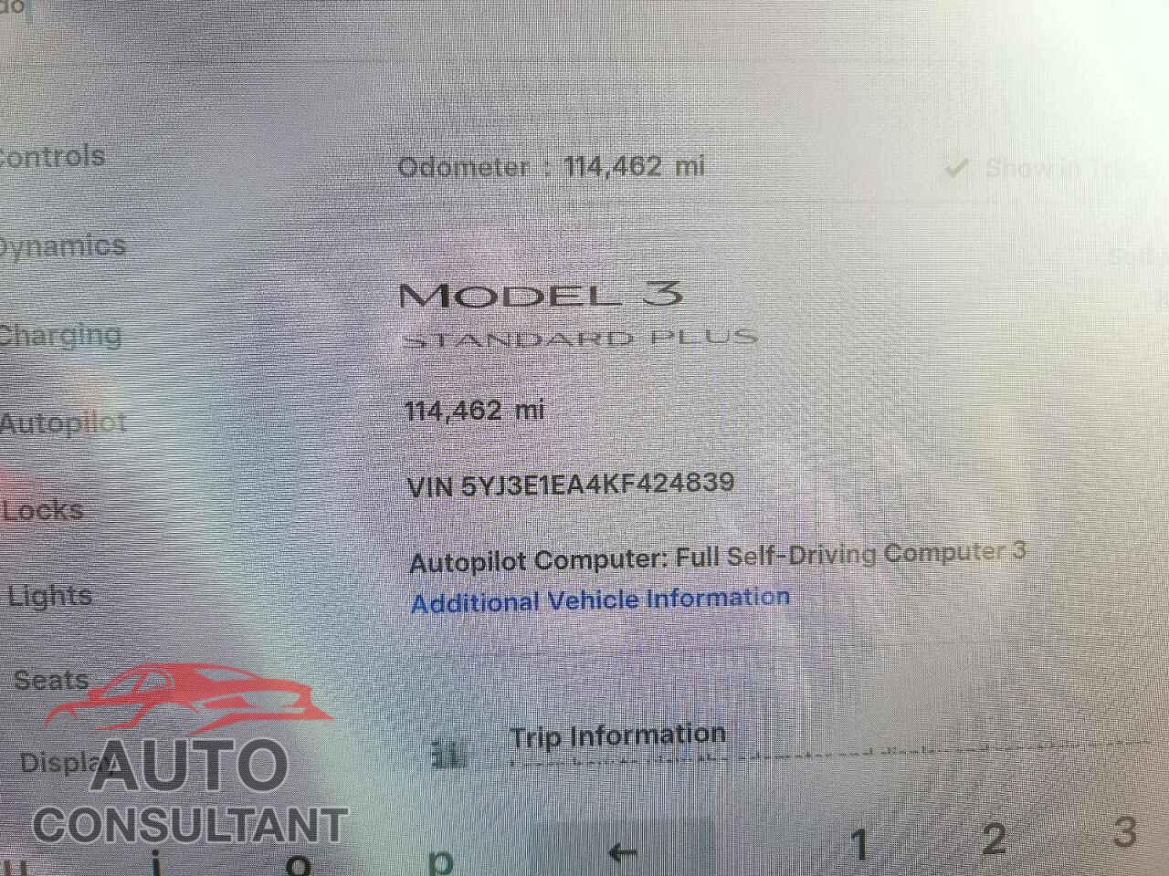 TESLA MODEL 3 2019 - 5YJ3E1EA4KF424839