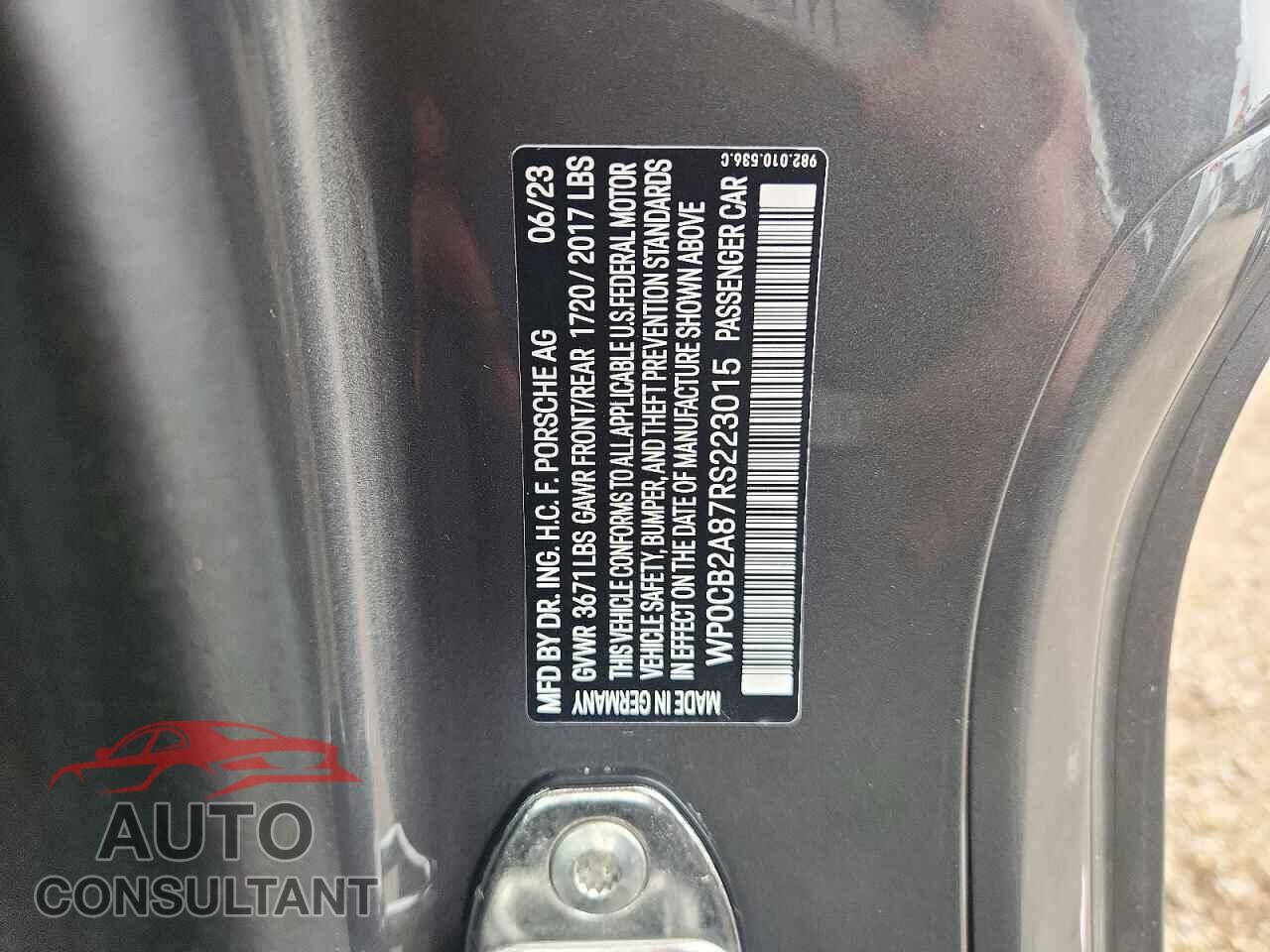 PORSCHE BOXSTER 2024 - WP0CB2A87RS223015