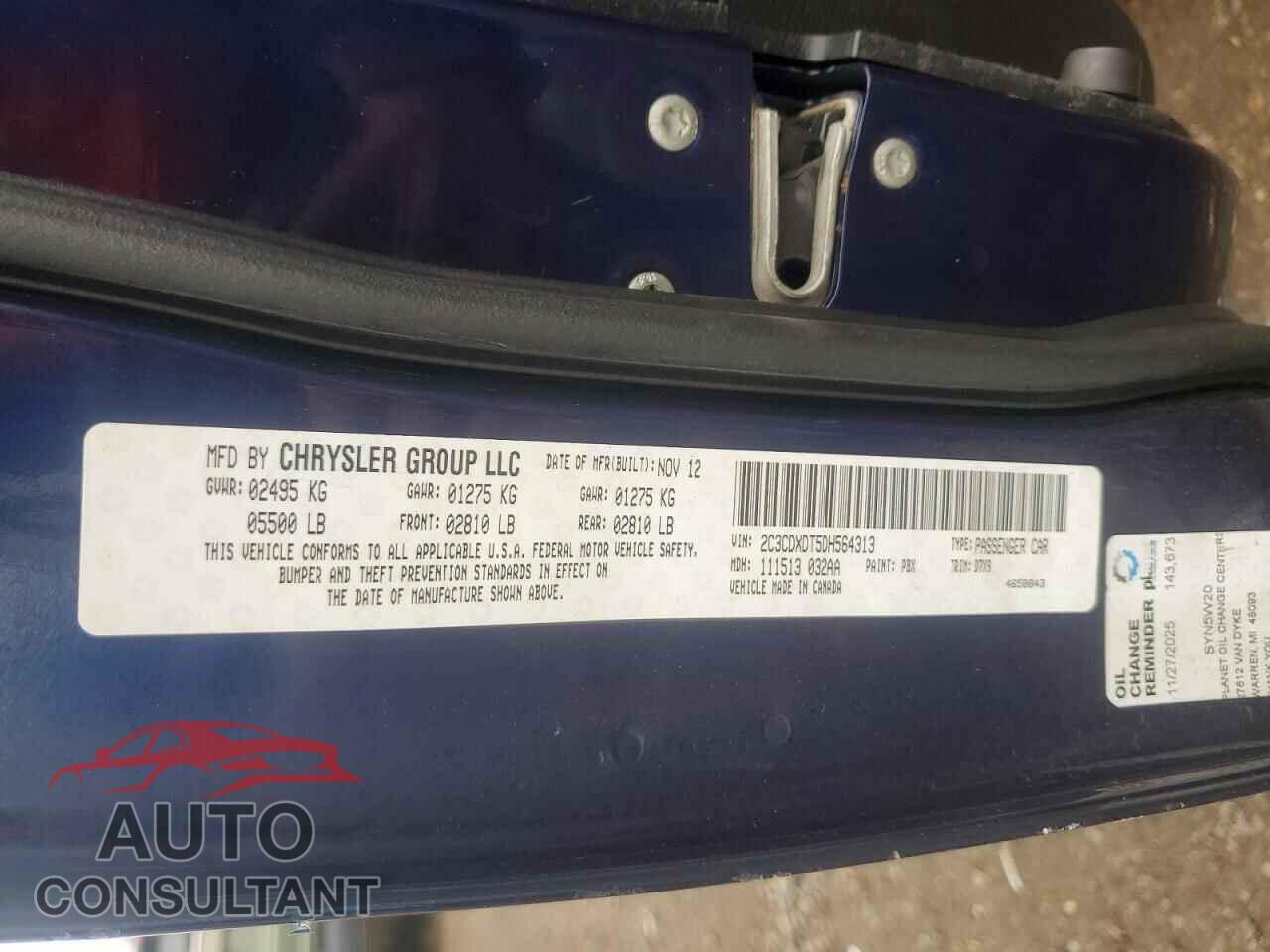 DODGE CHARGER 2013 - 2C3CDXDT5DH564313