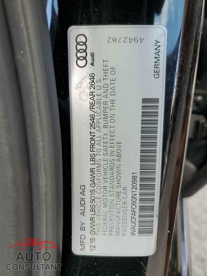 AUDI A6 2016 - WAUCFAFC6GN120981