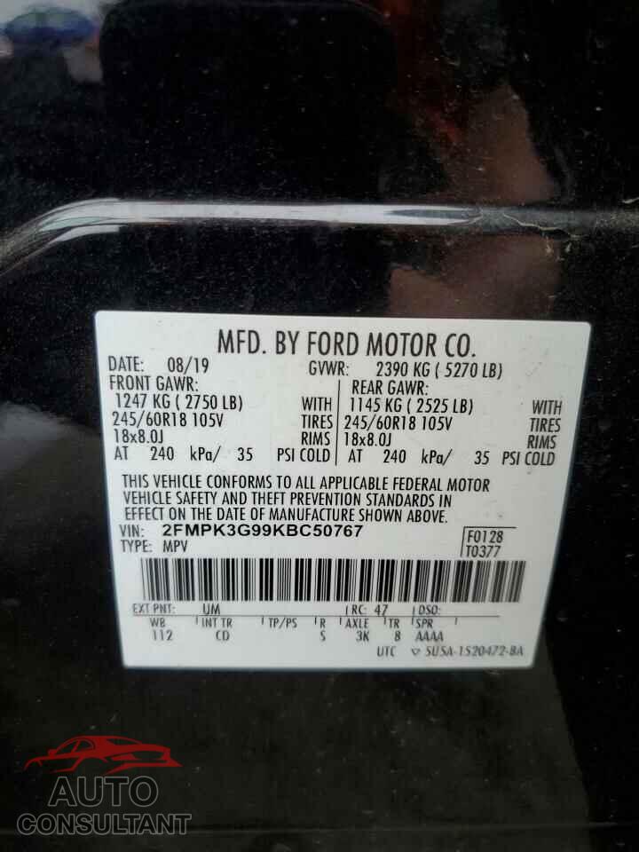 FORD EDGE 2019 - 2FMPK3G99KBC50767