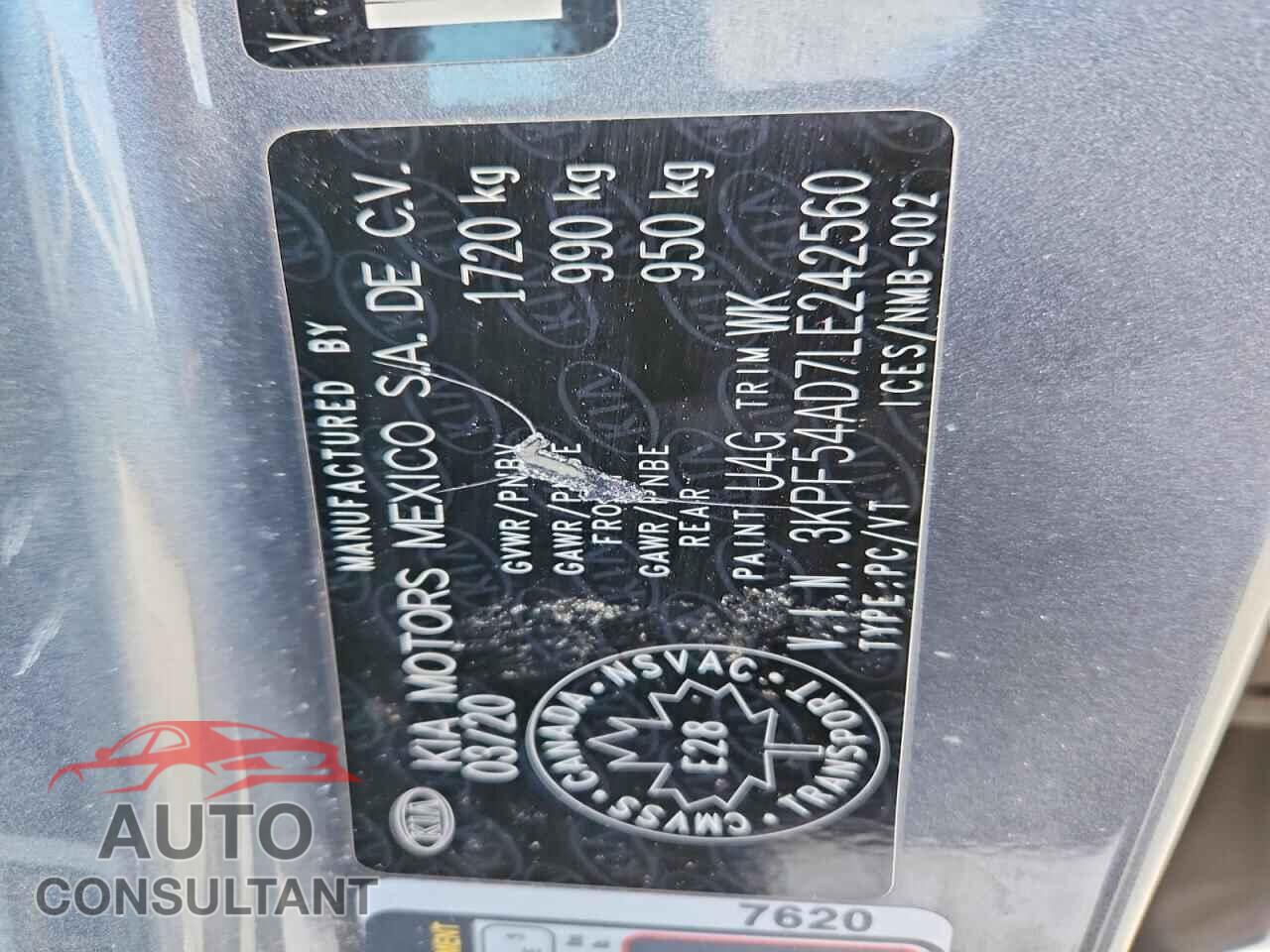 KIA FORTE 2020 - 3KPF54AD7LE242560