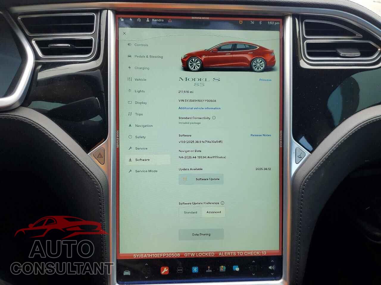 TESLA MODEL S 2014 - 5YJSA1H10EFP30508