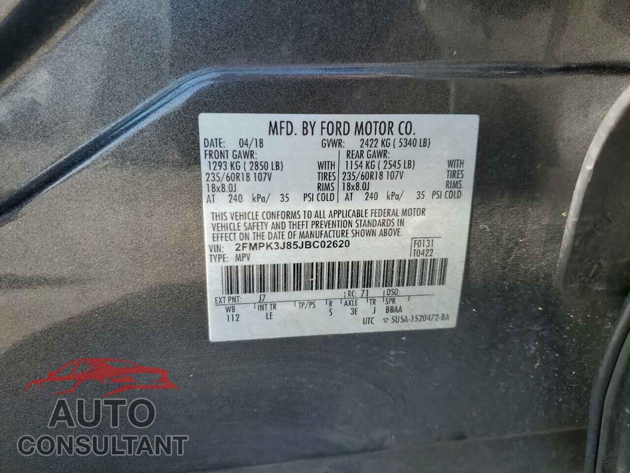 FORD EDGE 2018 - 2FMPK3J85JBC02620
