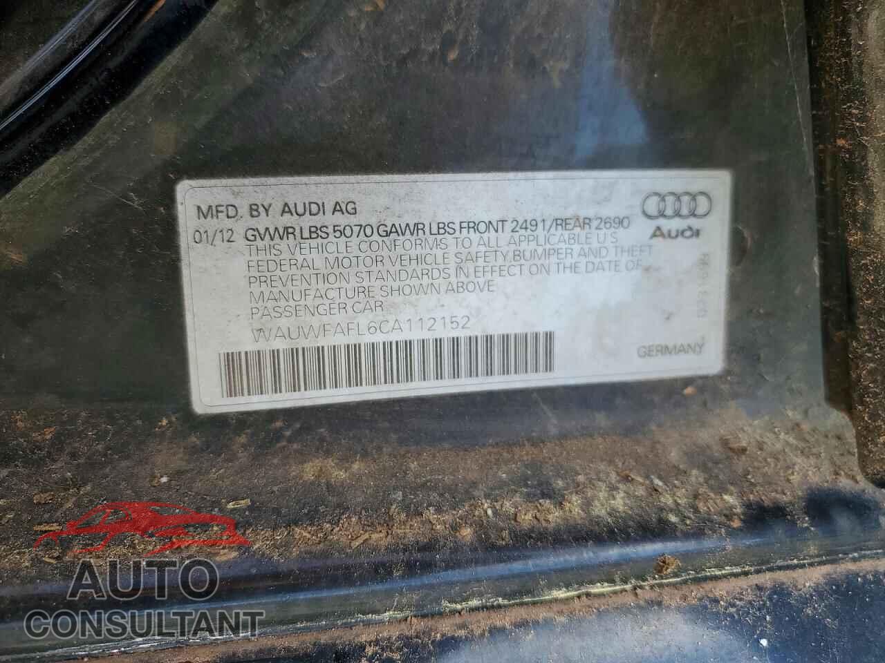AUDI A4 2012 - WAUWFAFL6CA112152