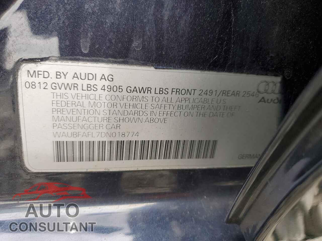 AUDI A4 2013 - WAUBFAFL7DN018774