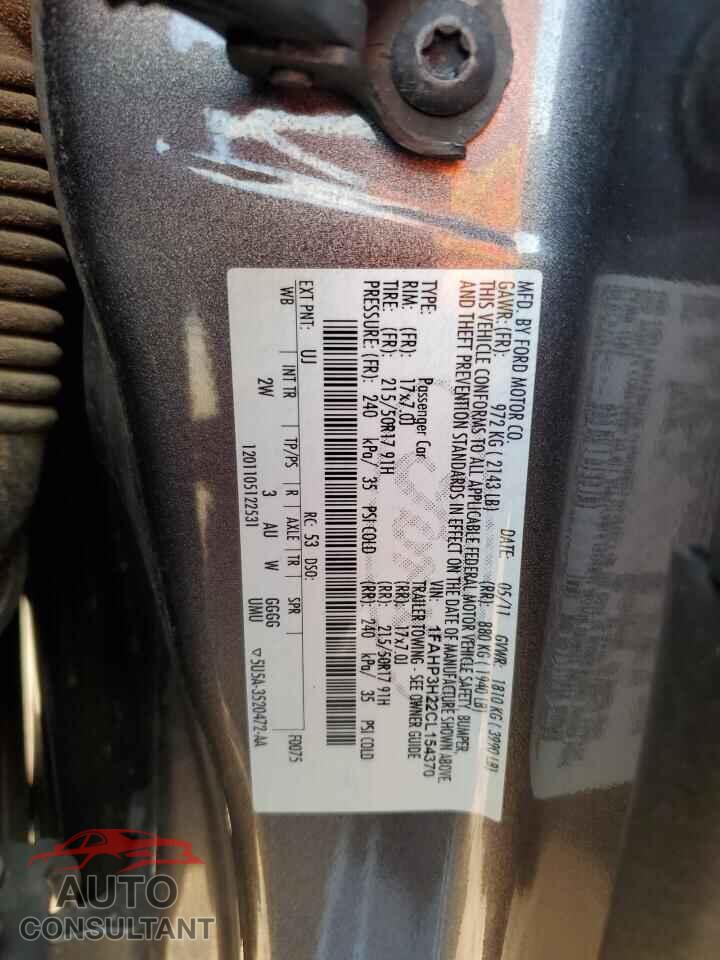 FORD FOCUS 2012 - 1FAHP3H22CL154370