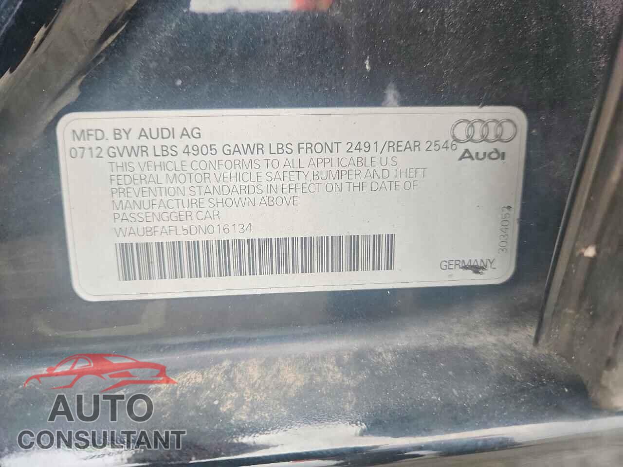 AUDI A4 2013 - WAUBFAFL5DN016134