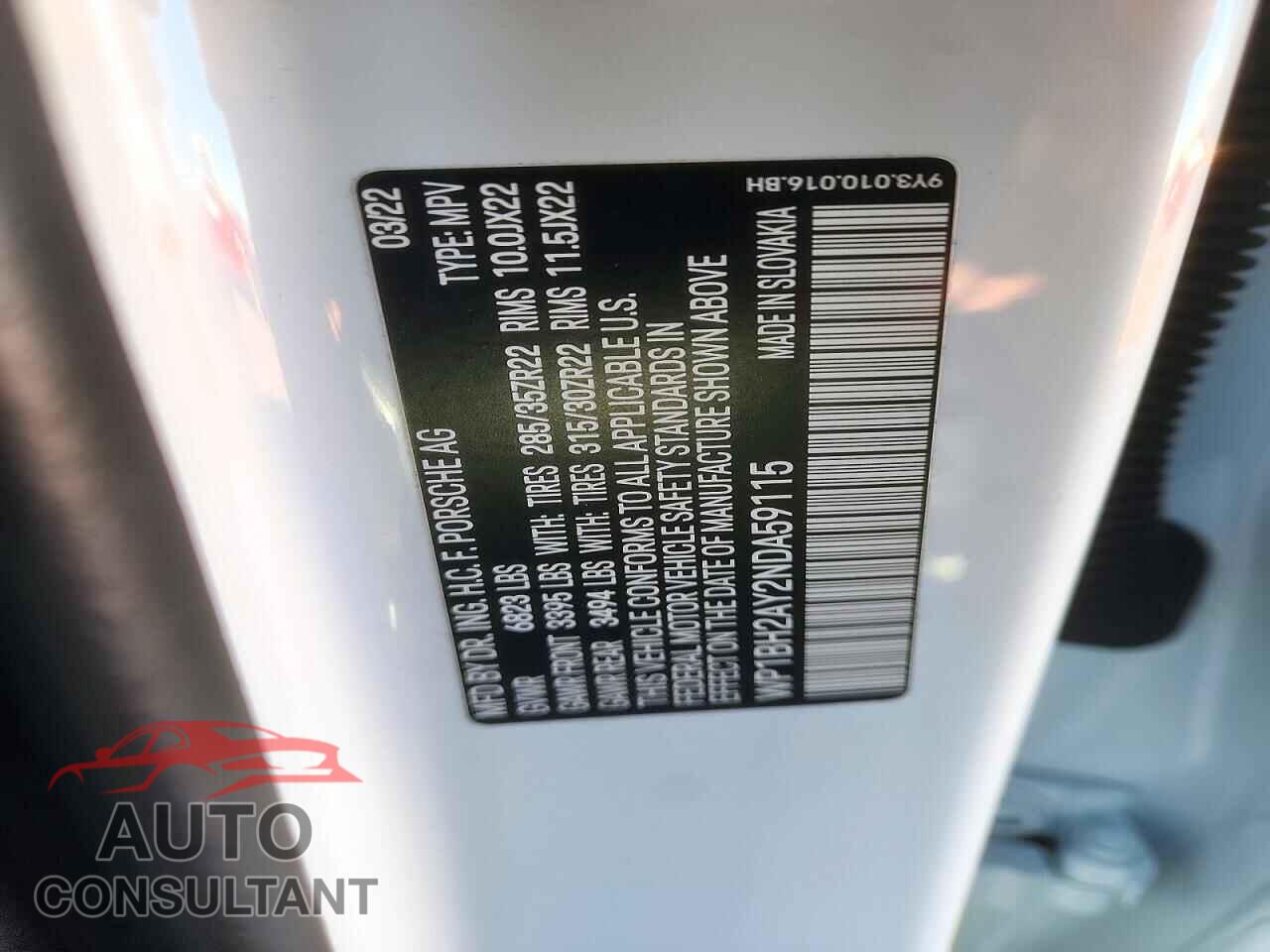 PORSCHE CAYENNE 2022 - WP1BH2AY2NDA59115