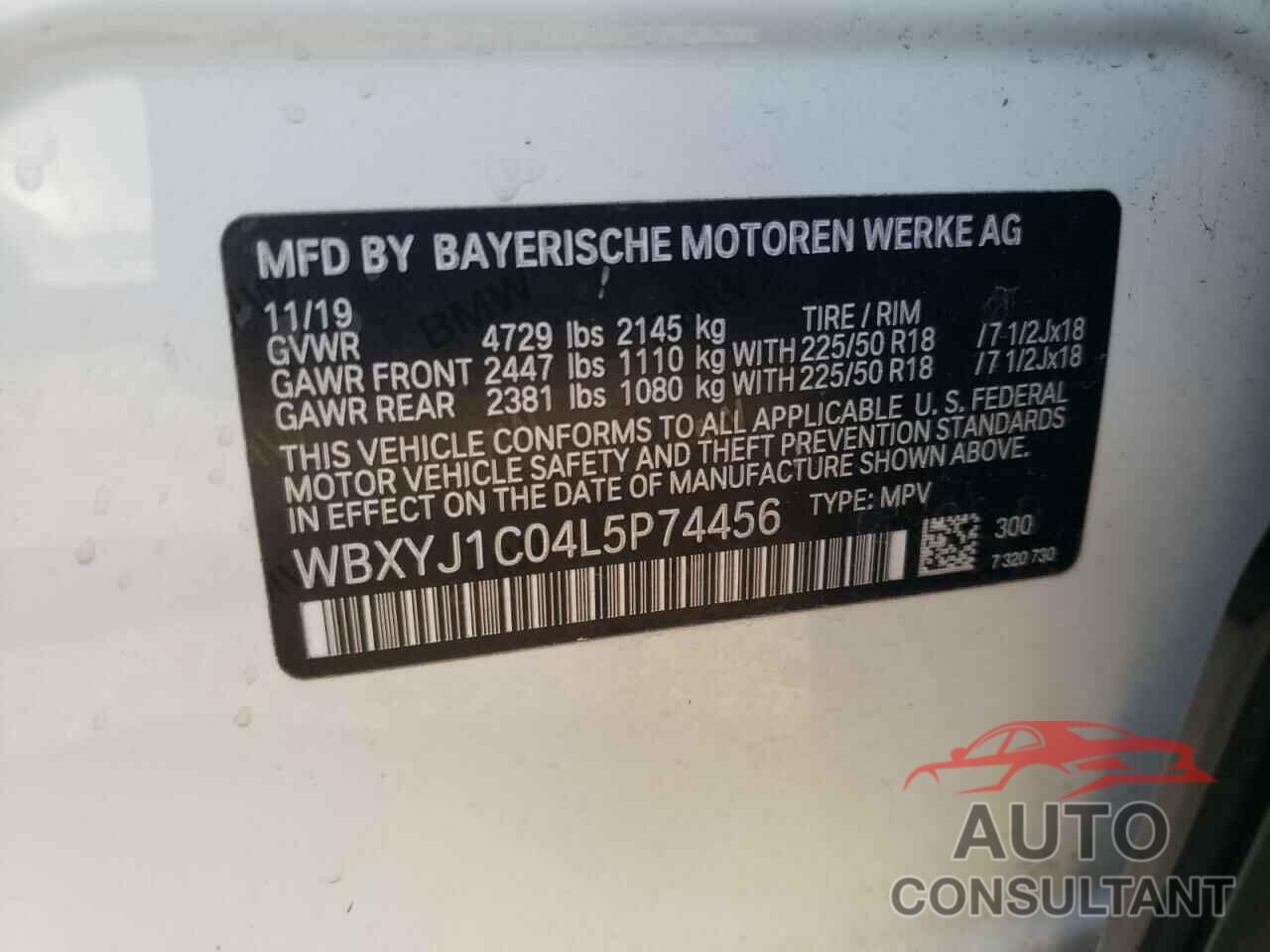 BMW X2 2020 - WBXYJ1C04L5P74456