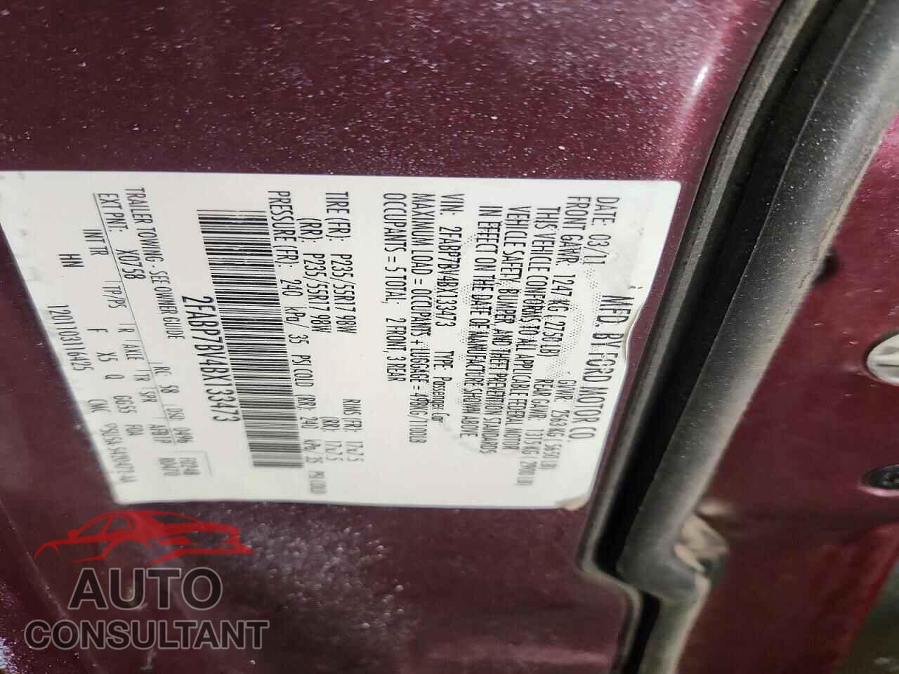FORD CROWN VIC 2011 - 2FABP7BV4BX133473