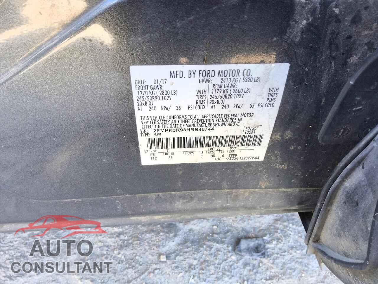 FORD EDGE 2017 - 2FMPK3K93HBB46744