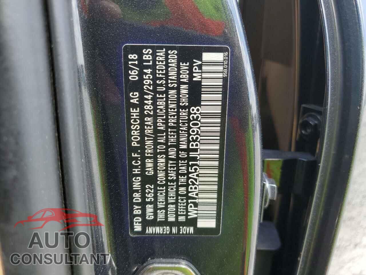 PORSCHE MACAN 2018 - WP1AB2A51JLB39038