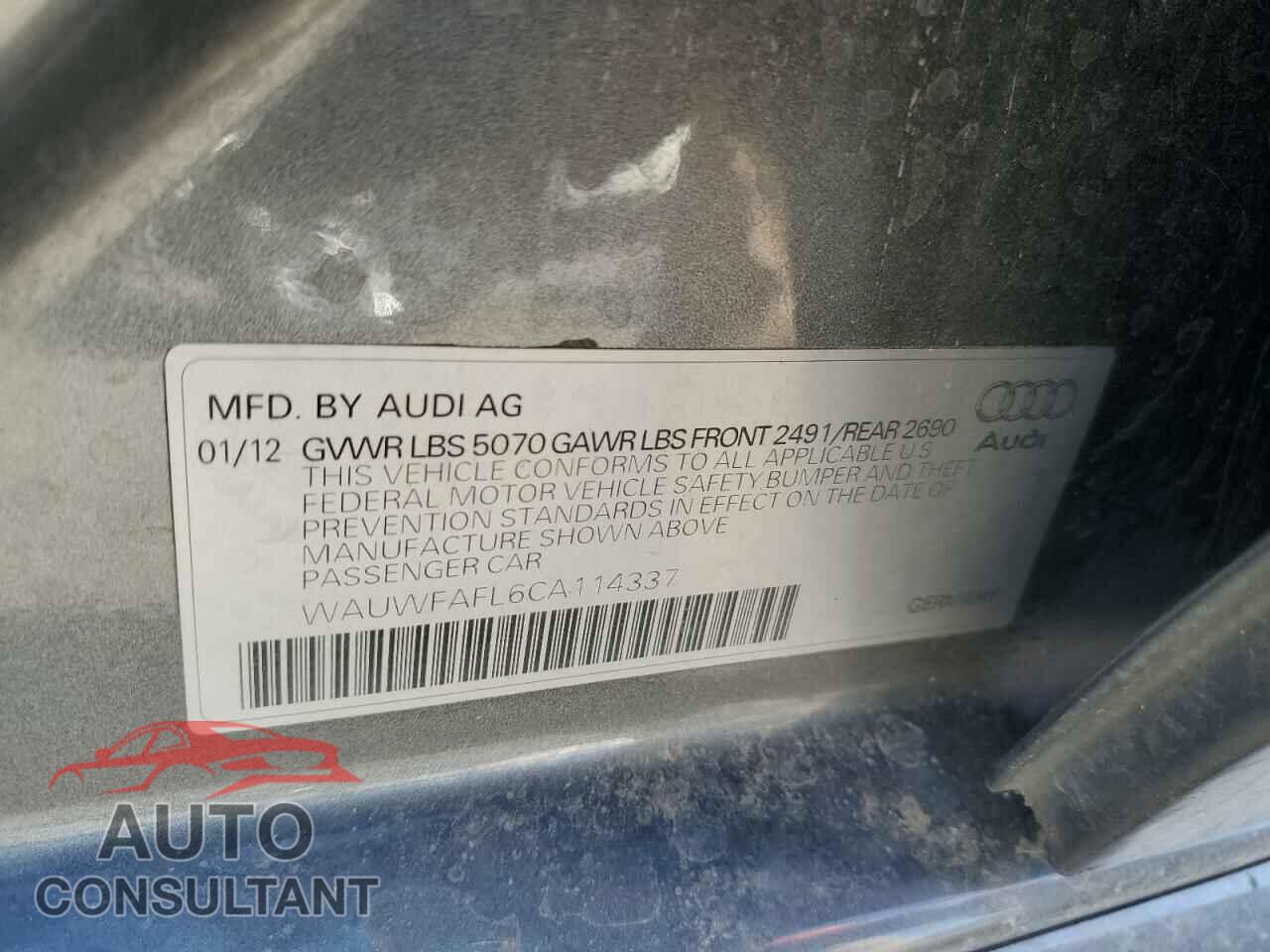 AUDI A4 2012 - WAUWFAFL6CA114337