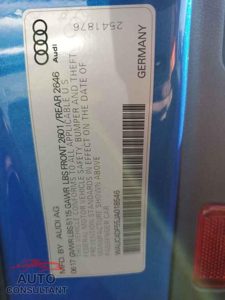 AUDI S5/RS5 2018 - WAUC4DF55JA018546