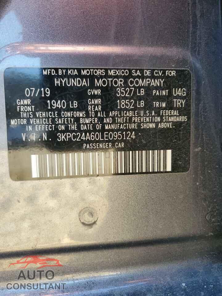 HYUNDAI ACCENT 2020 - 3KPC24A60LE095124