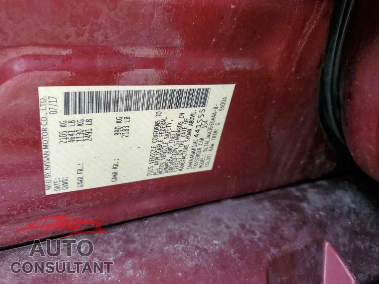 NISSAN MAXIMA 2017 - 1N4AA6AP1HC441555