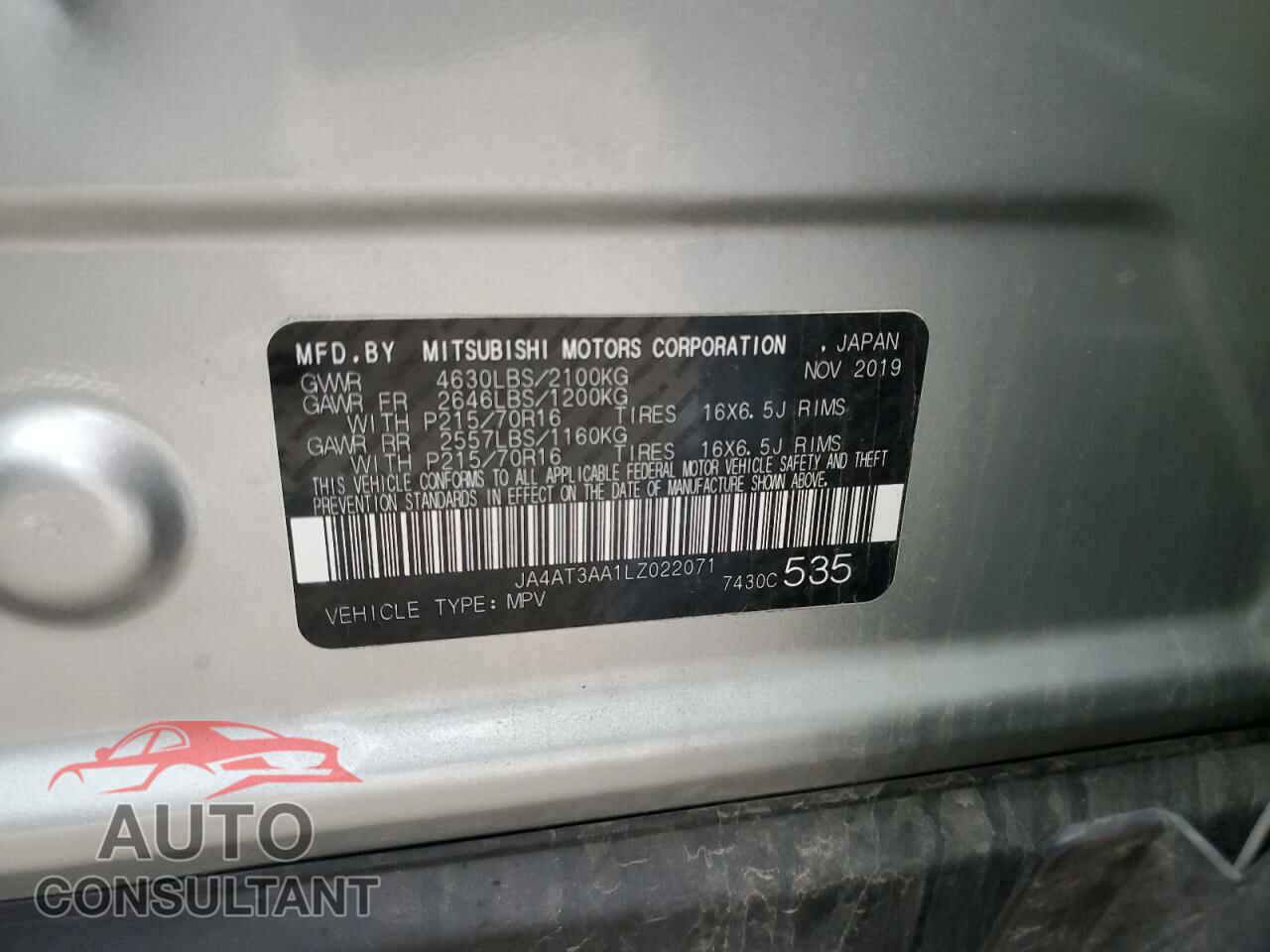 MITSUBISHI ECLIPSE 2020 - JA4AT3AA1LZ022071