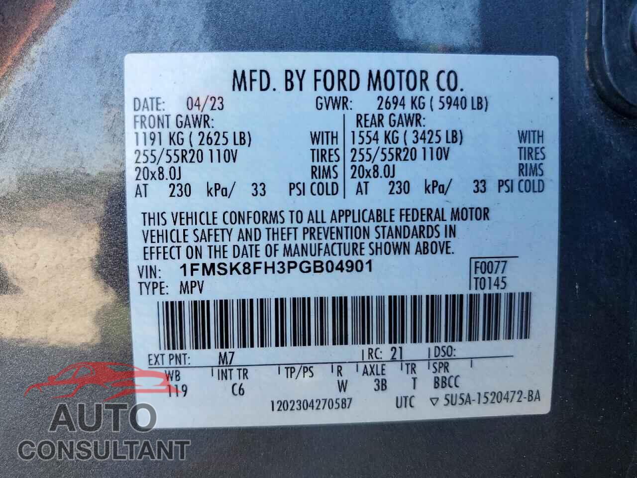FORD EXPLORER 2023 - 1FMSK8FH3PGB04901