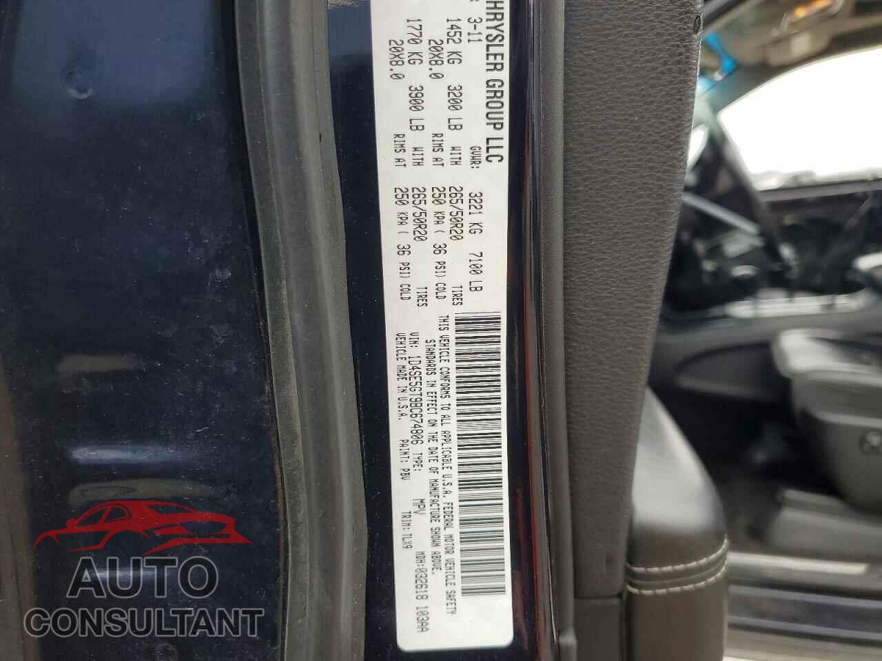 DODGE DURANGO 2011 - 1D4SE5GT9BC674806