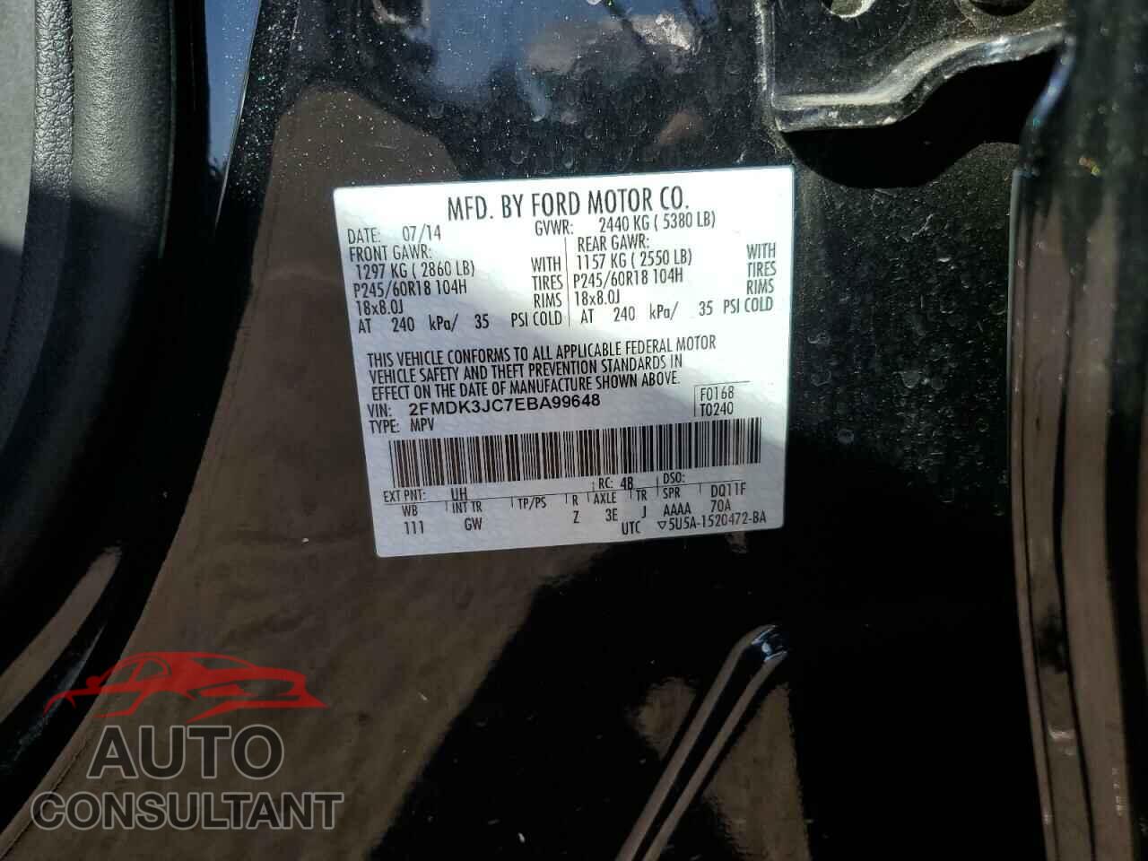 FORD EDGE 2014 - 2FMDK3JC7EBA99648