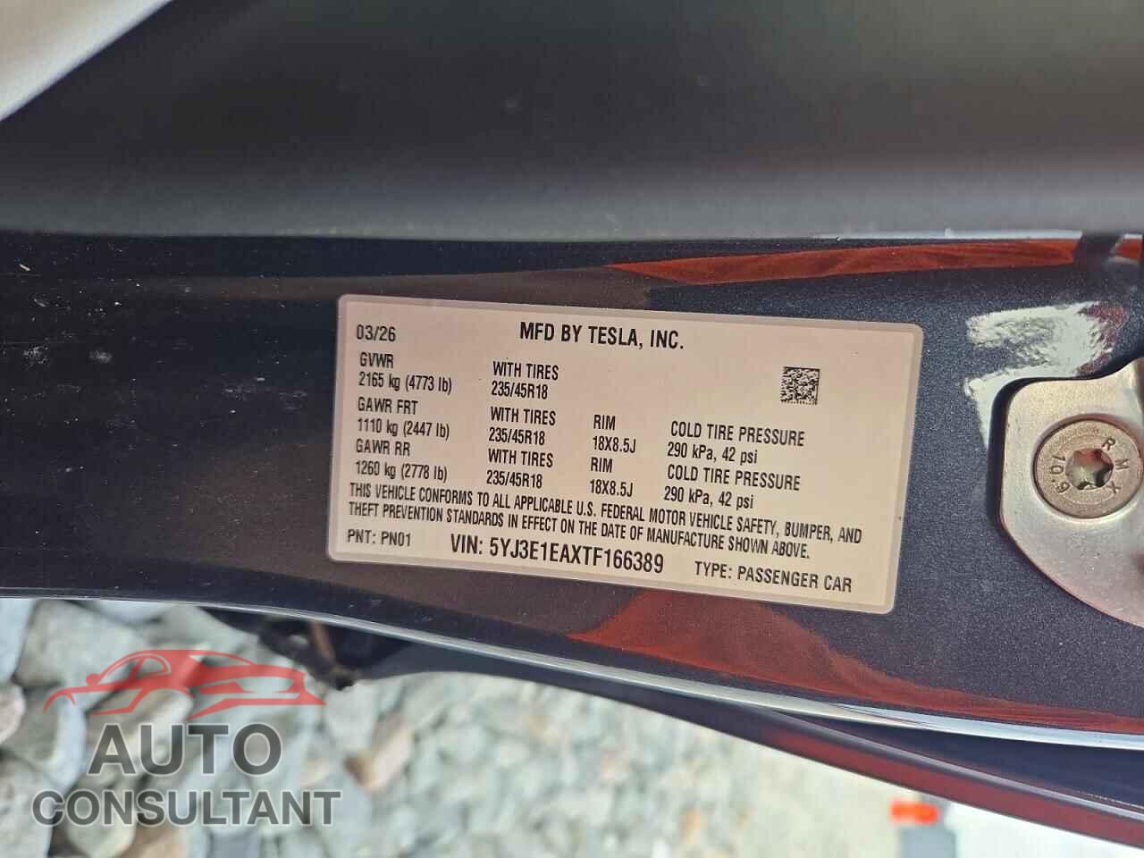 TESLA MODEL 3 2026 - 5YJ3E1EAXTF166389