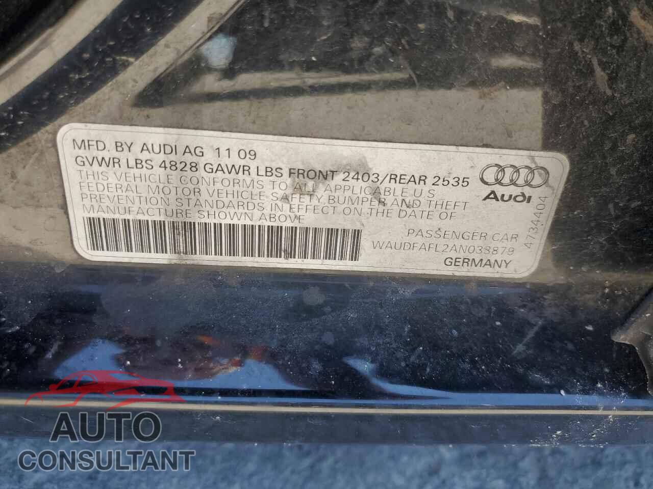 AUDI A4 2010 - WAUDFAFL2AN033879