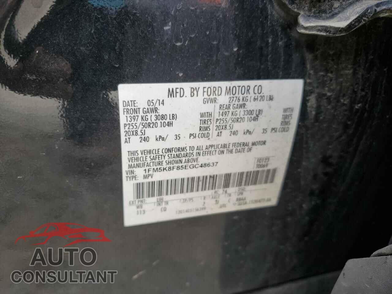 FORD EXPLORER 2014 - 1FM5K8F85EGC48637