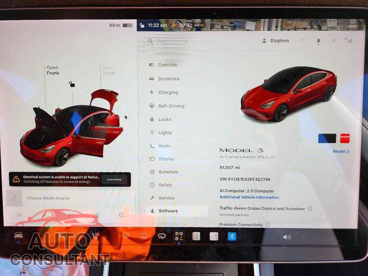 TESLA MODEL 3 2019 - 5YJ3E1EA2KF422748