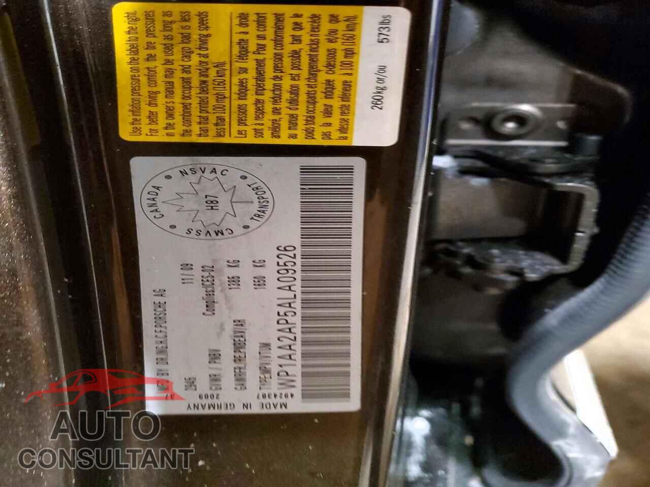 PORSCHE CAYENNE 2010 - WP1AA2AP5ALA09526