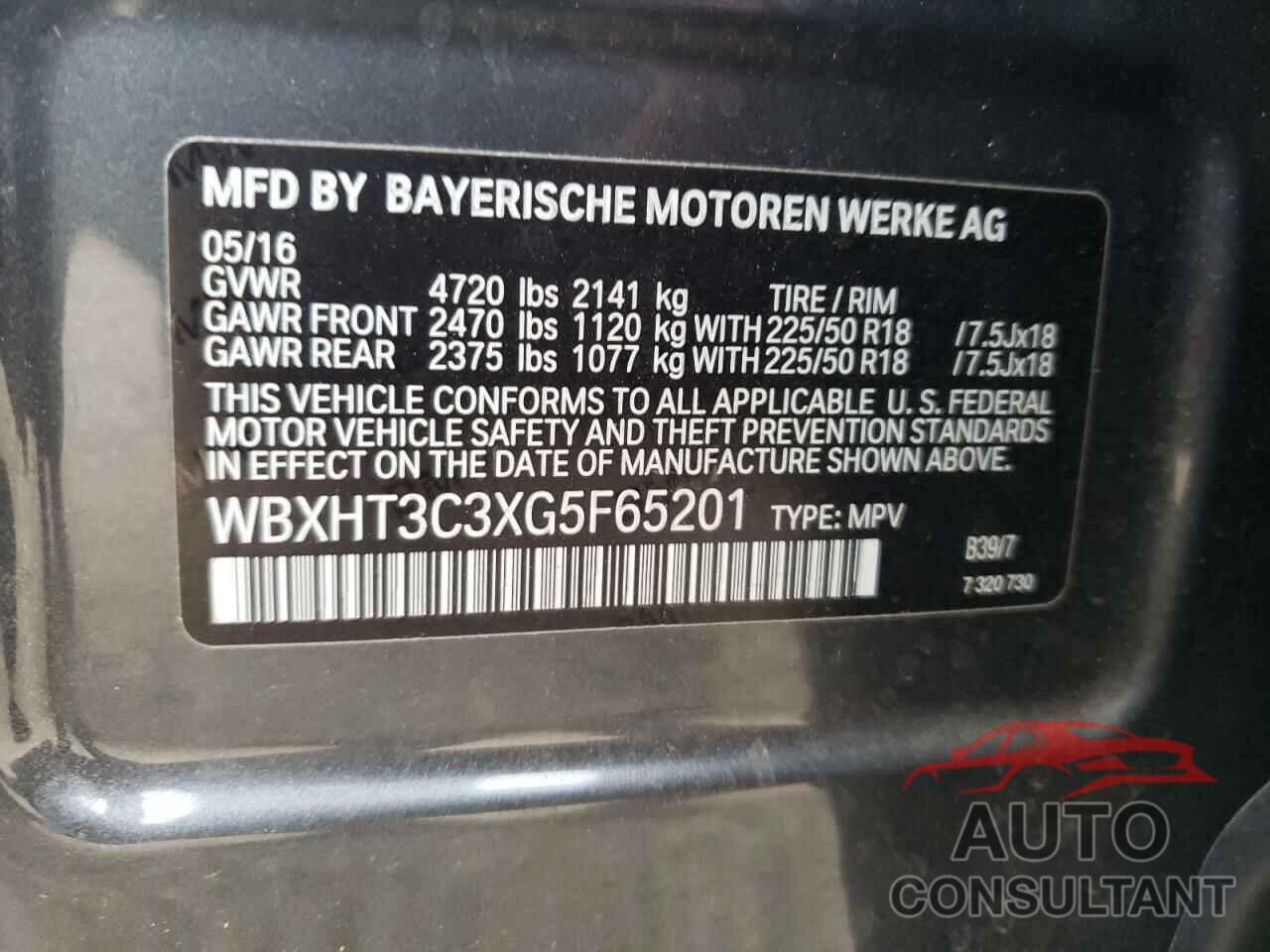 BMW X1 2016 - WBXHT3C3XG5F65201