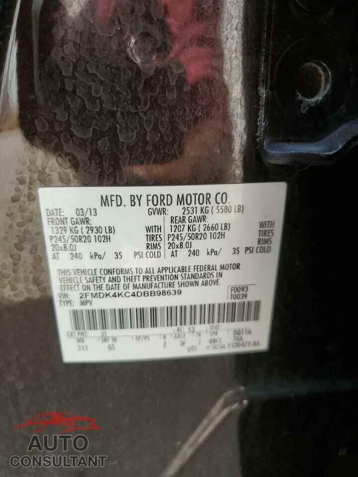 FORD EDGE 2013 - 2FMDK4KC4DBB98639