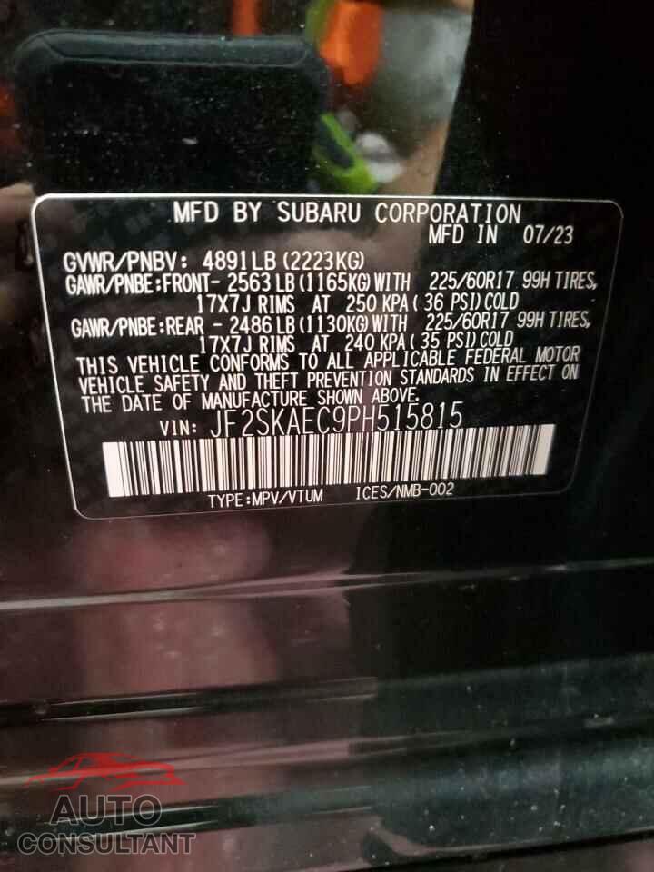 SUBARU FORESTER 2023 - JF2SKAEC9PH515815