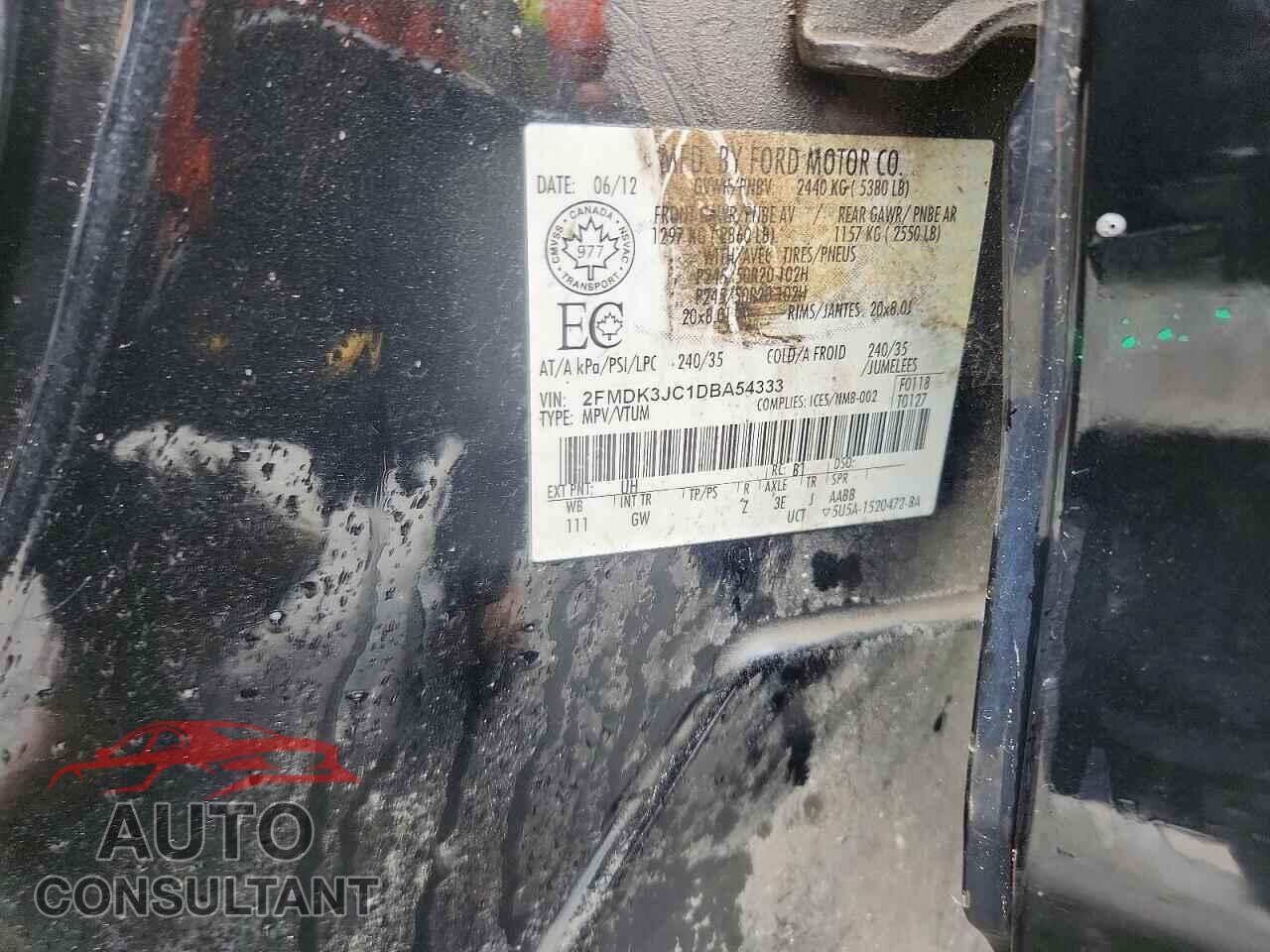 FORD EDGE 2013 - 2FMDK3JC1DBA54333