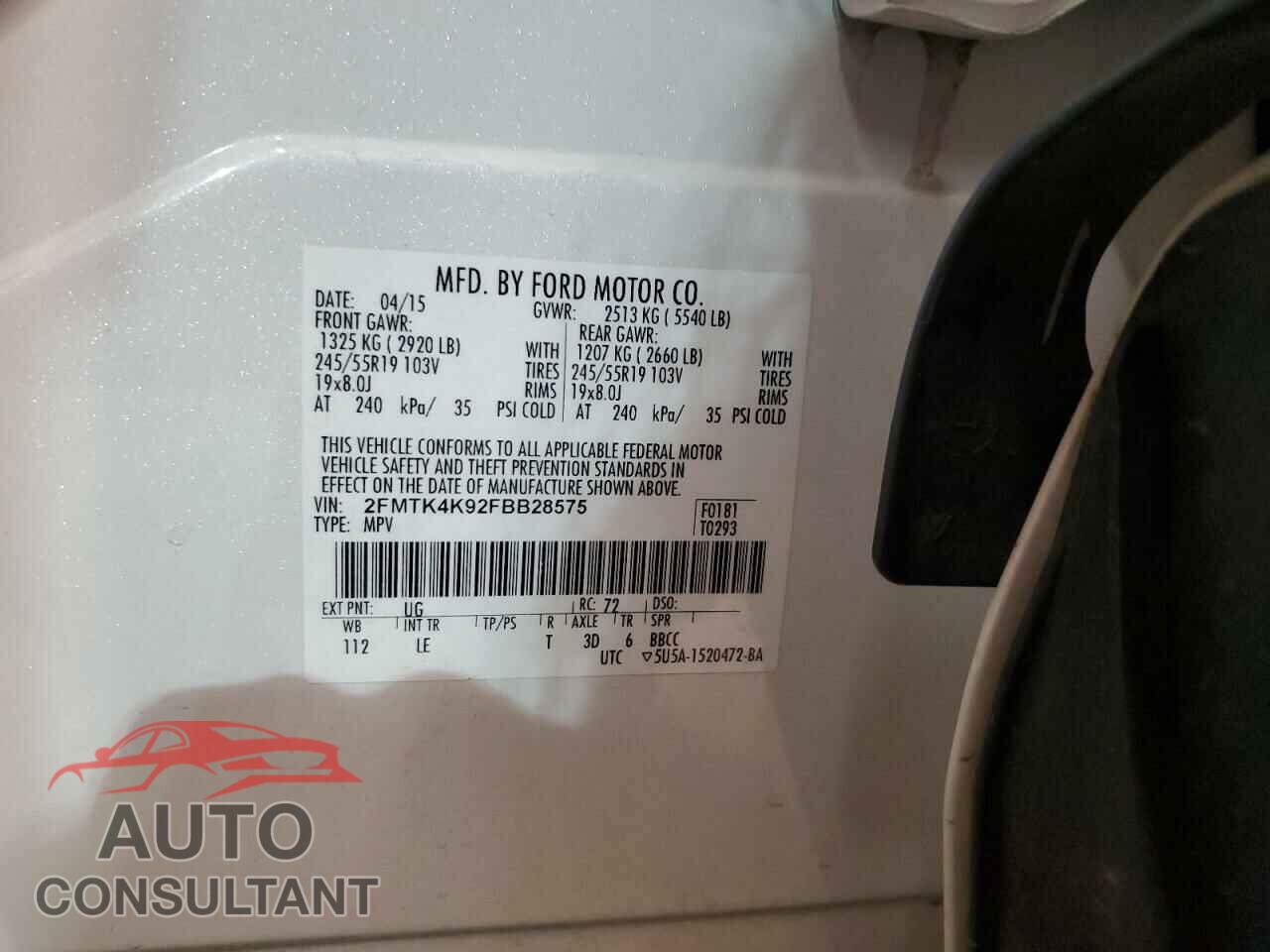 FORD EDGE 2015 - 2FMTK4K92FBB28575