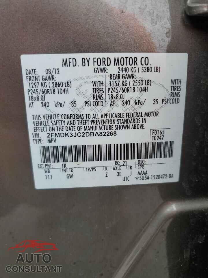 FORD EDGE 2013 - 2FMDK3JC2DBA82268