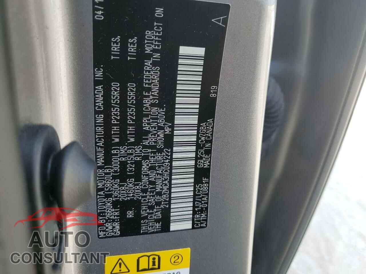 LEXUS RX350 2017 - 2T2BZMCA3HC094222