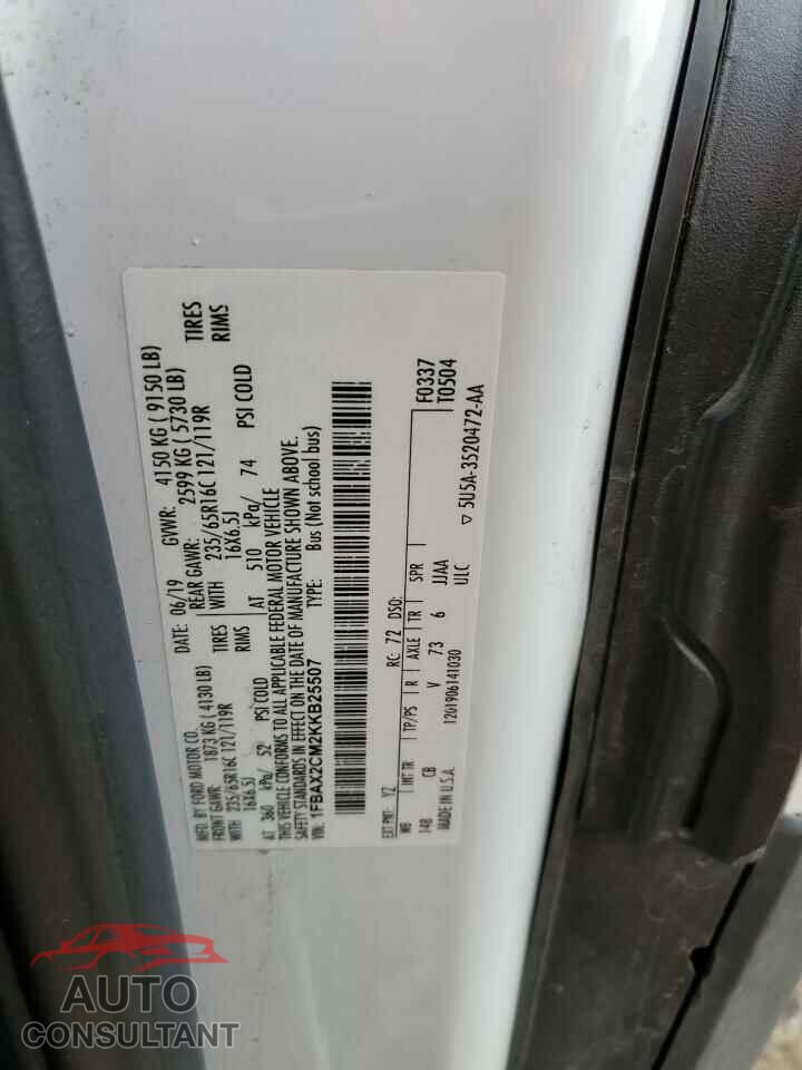 FORD TRANSIT 2019 - 1FBAX2CM2KKB25507