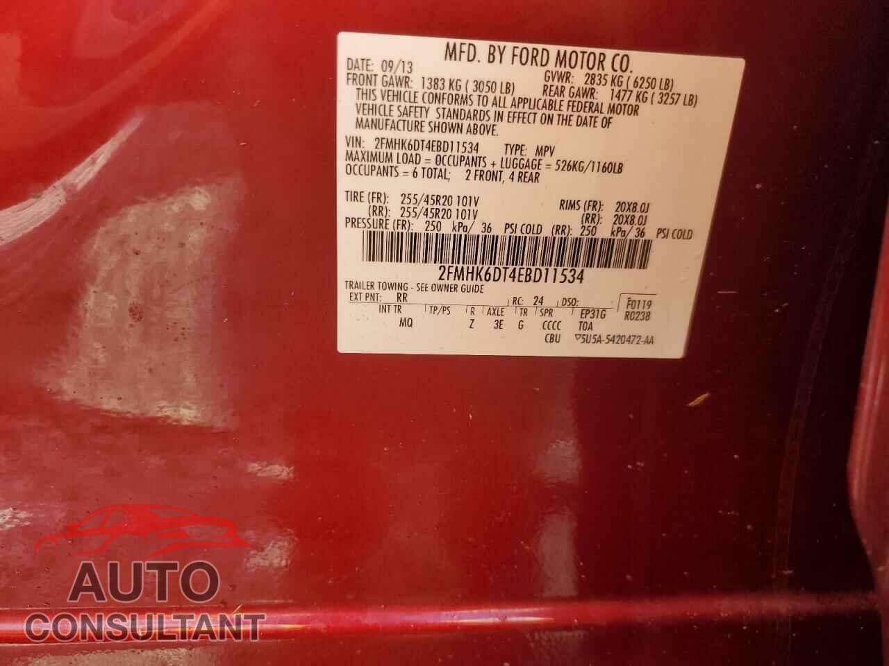 FORD FLEX 2014 - 2FMHK6DT4EBD11534